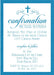 Blue And White Confirmation Invitations