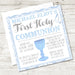 Blue And White First Communion Invitations