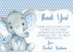 Blue Baby Elephant Baby Shower Thank You Cards