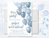 Blue Balloon Sweet 16 Party Invitations