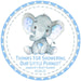 Blue Elephant Baby Shower Stickers Or Favor Tags