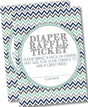 Blue & Grey Chevron Diaper Raffle Tickets