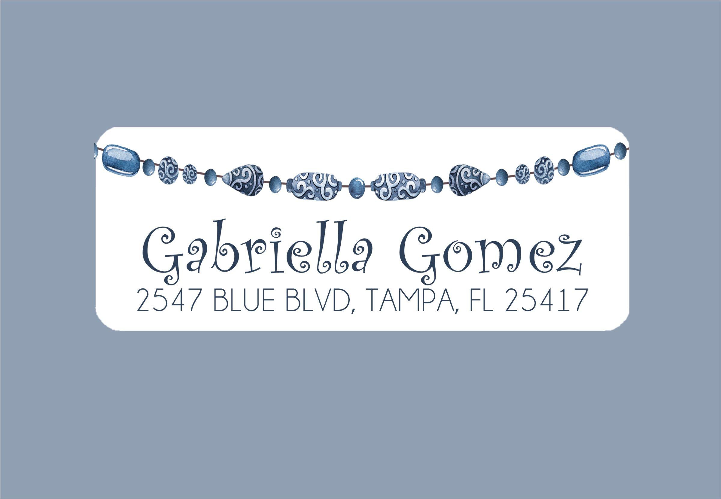 Blue Tribal Address Labels