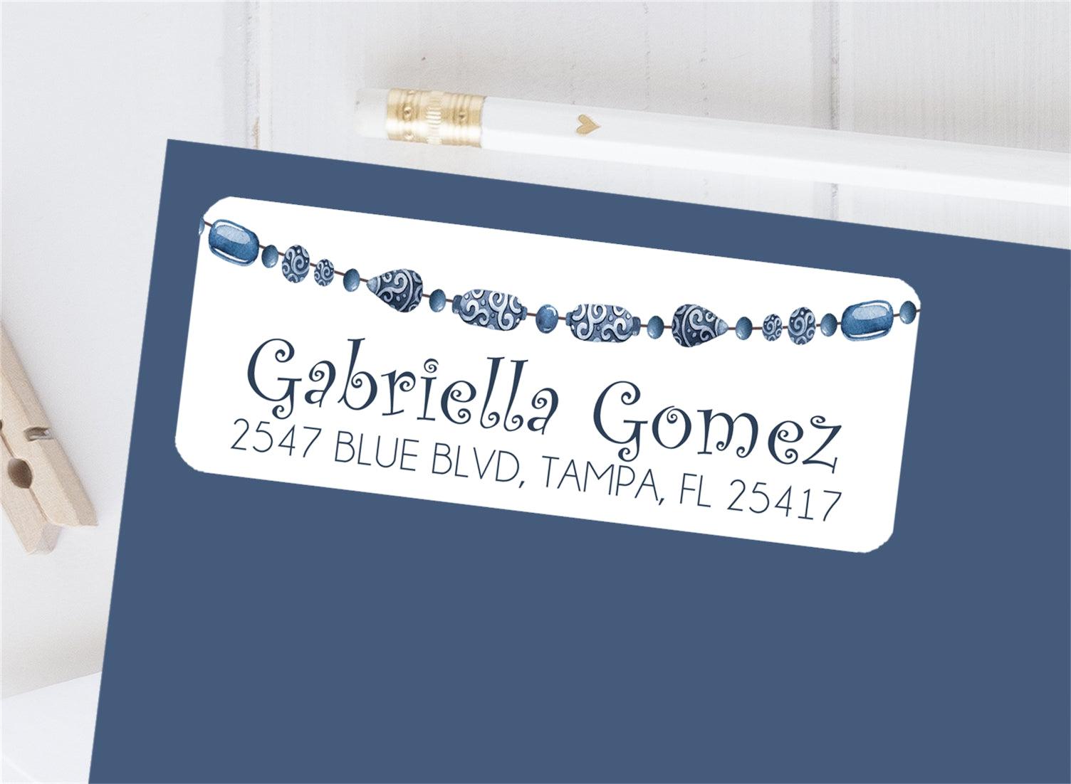 Blue Tribal Address Labels