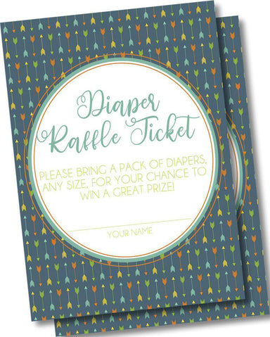 Blue Tribal Diaper Raffle Tickets