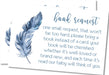 Blue Tribal Feather Book Request Cards