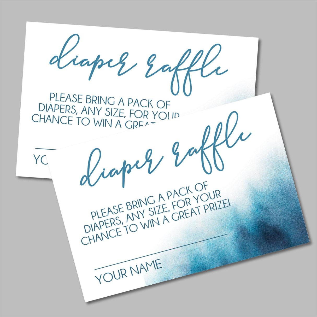 Blue Watercolor Diaper Raffle Tickets