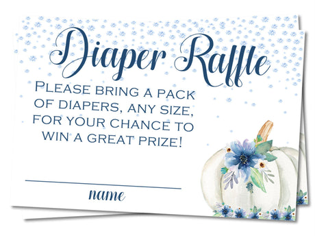Blue Floral Pumpkin Diaper Raffle Printable