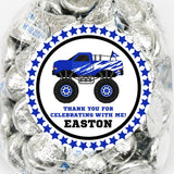 Blue Monster Truck Birthday Party Stickers
