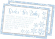 Blue Snowflake Baby Shower Book Request Cards Printable