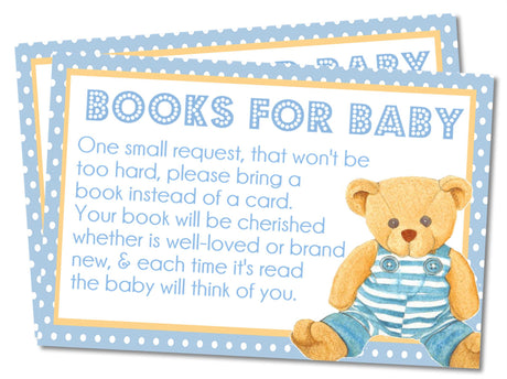 Blue Teddy Bear Book Request Cards Printable