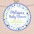Blue and green Starry Sky baby shower stickers.