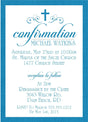 Blue and white Confirmation invitation with classic cross design