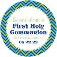 Blue aqua lime First Holy Communion favor stickers