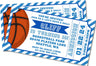 Blue basketball birthday party invitation