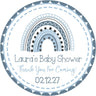 Blue boho rainbow baby shower sticker