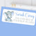 Blue elephant address labels with watercolor baby elephant
