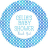 Blue ombre raindrop baby shower sticker design