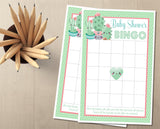 Boho cactus themed baby shower bingo PDF