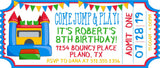 Bounce House Birthday Ticket Invitations