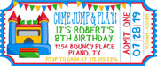 Bounce House Birthday Ticket Invitations