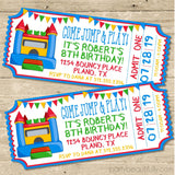 Bounce House Birthday Ticket Invitations