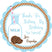 Boy milk and cookies party favor label in blue