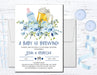 Boys Blue Beer Baby Shower Invitations