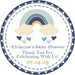 Boys Blue Boho Rainbow Baby Shower Stickers