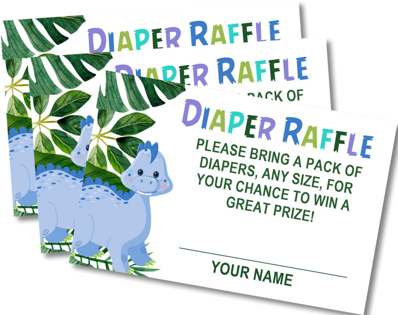 Boys Dinosaur Diaper Raffle Tickets