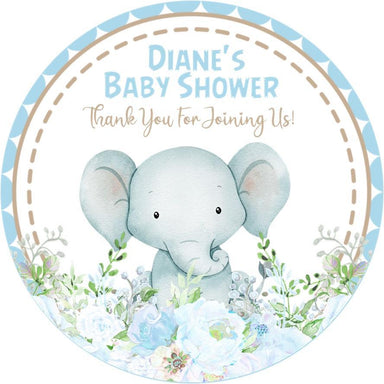 Boys Elephant Baby Shower Stickers