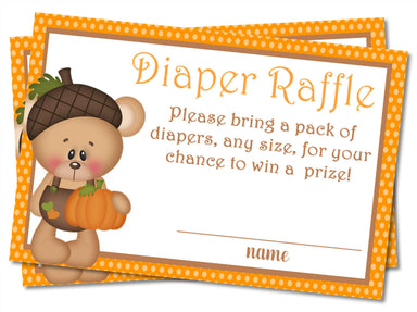 Boys Fall Teddy Bear Diaper Raffle Tickets