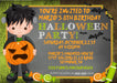 Boys Frankenstein Halloween Birthday Party Invitations