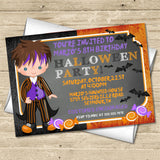 Boys Halloween Birthday Party Invitations