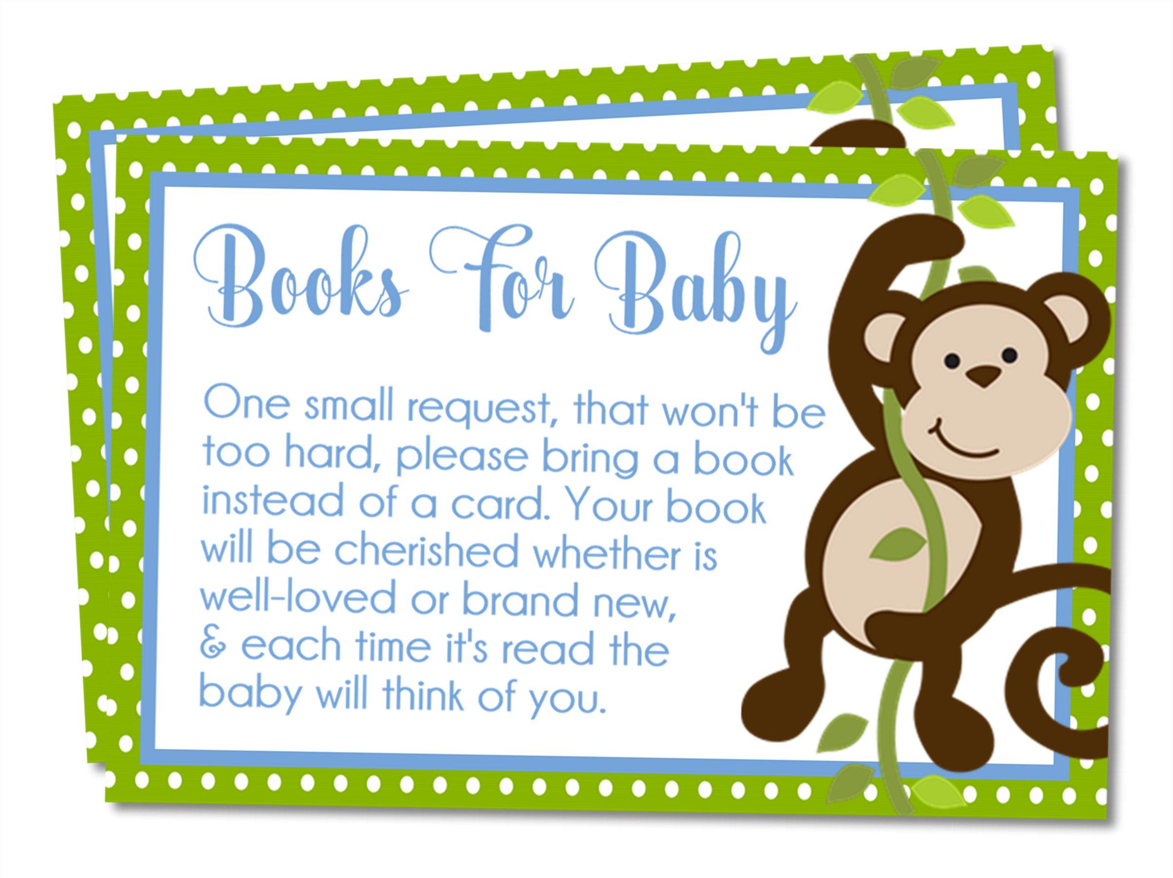 Boys Jungle Monkey Book Request Cards