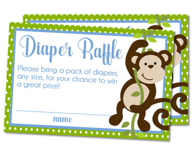 Boys Monkey Diaper Raffle Tickets