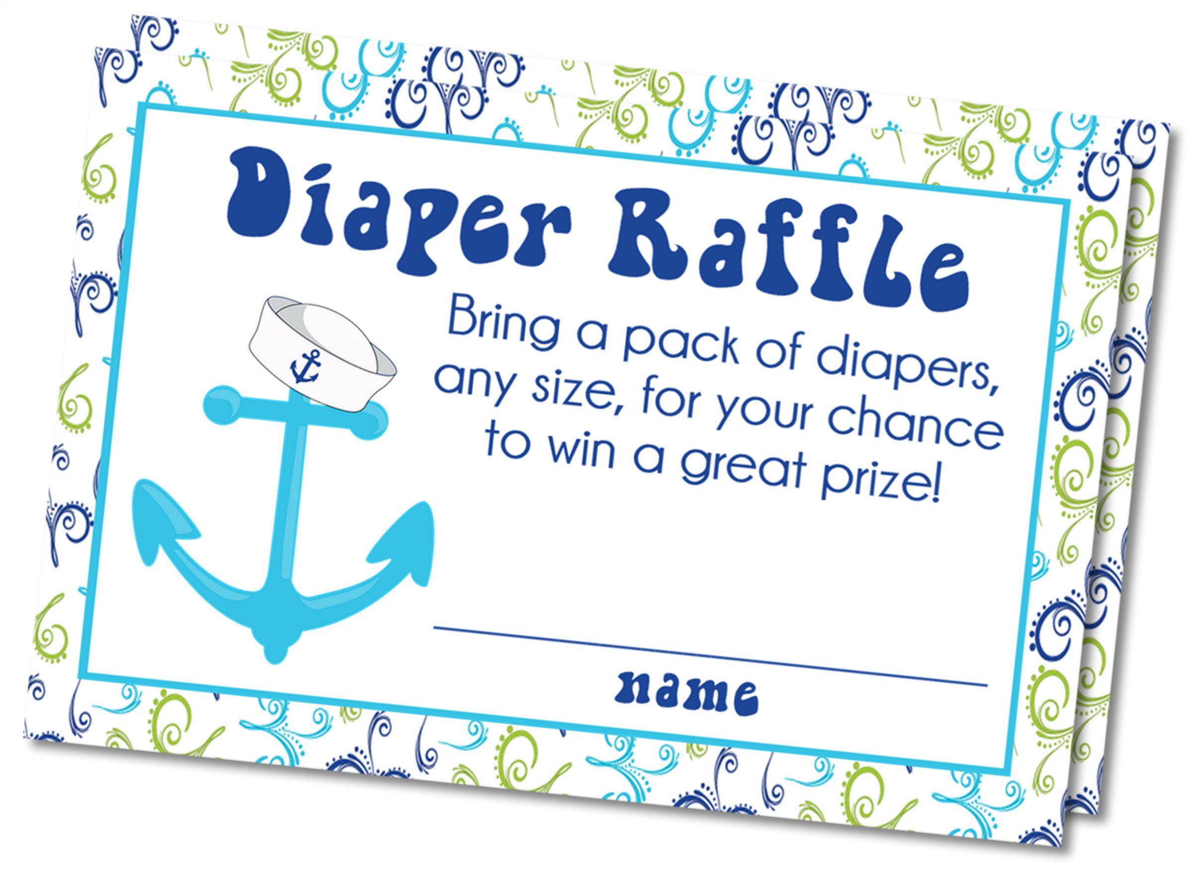 Boys Nautical Anchor Diaper Raffle Tickets