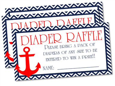 Boys Nautical Diaper Raffle Tickets