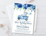 Boys Safari Elephant Drive By Baby Shower Invitations