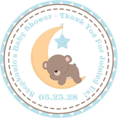 Boys Teddy Bear Baby Shower Stickers