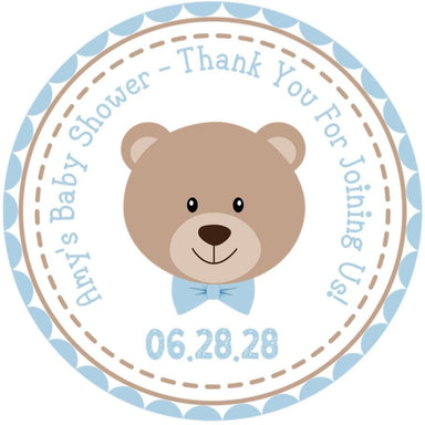 Boys Teddy Bear Baby Shower Stickers