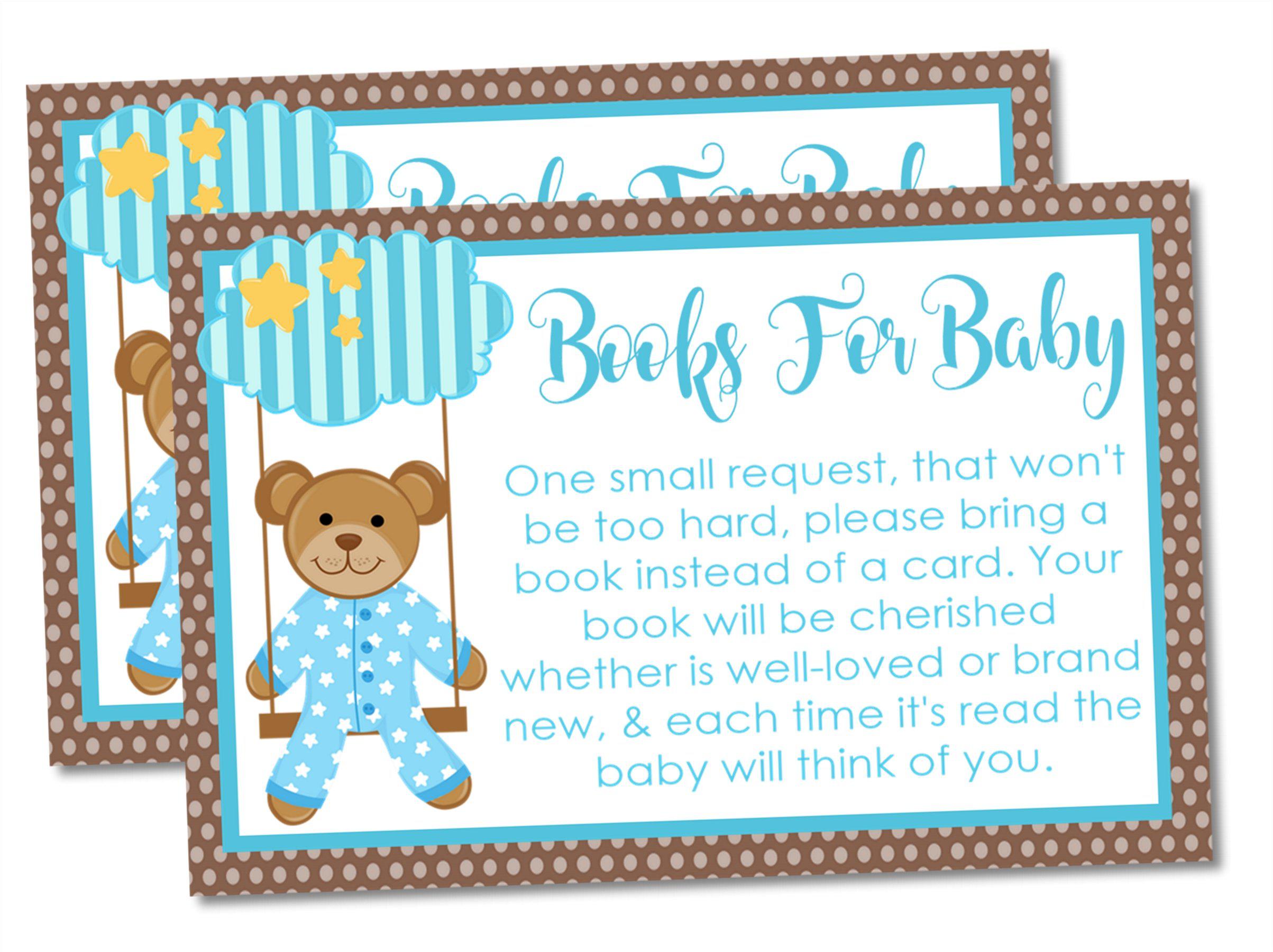 Boys Teddy Bear Book Request Cards