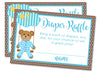 Boys Teddy Bear Diaper Raffle Tickets