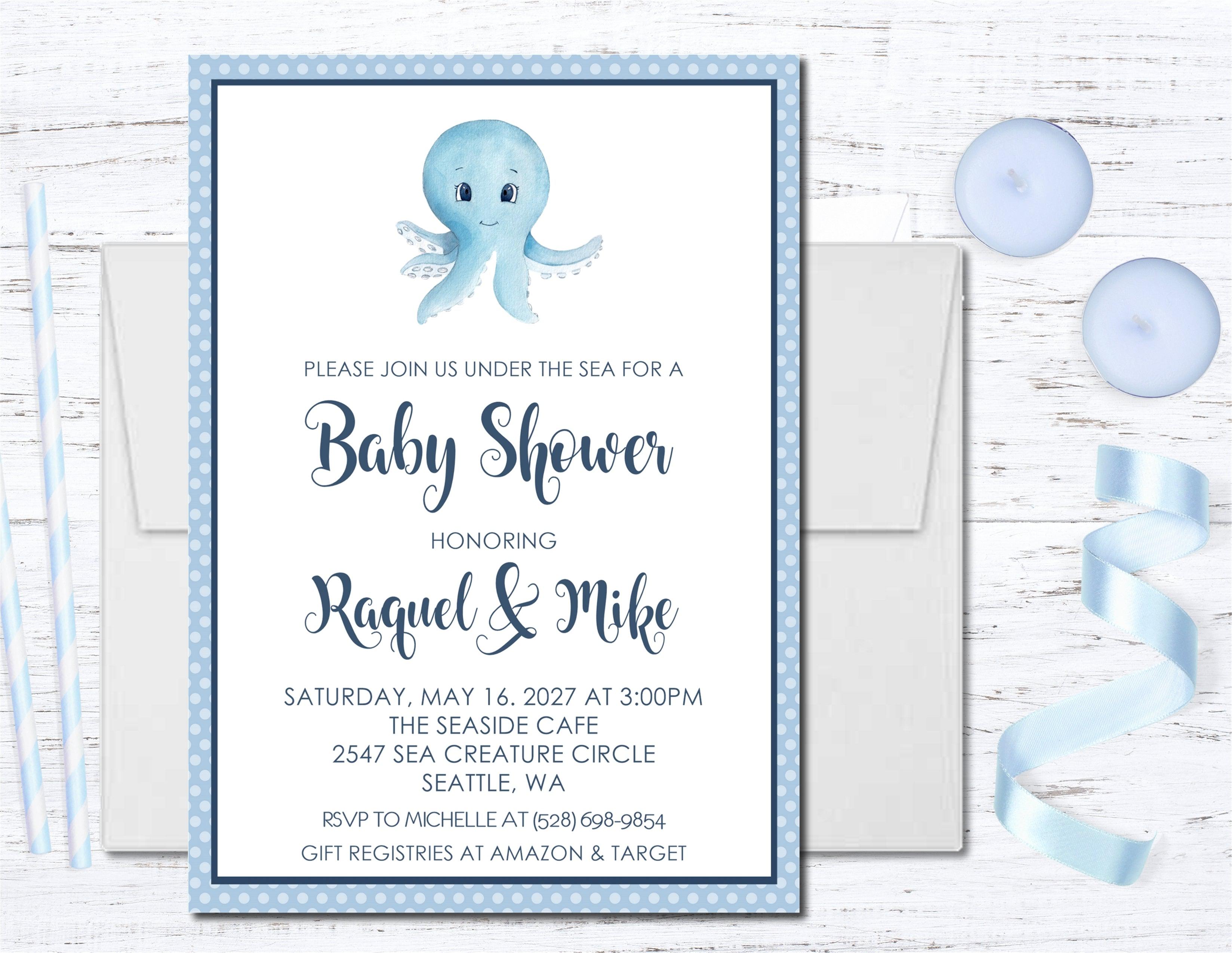 Boys Under The Sea Baby Shower Invitations