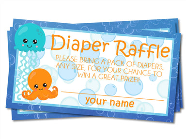 Boys Under The Sea Diaper Raffle Tickets