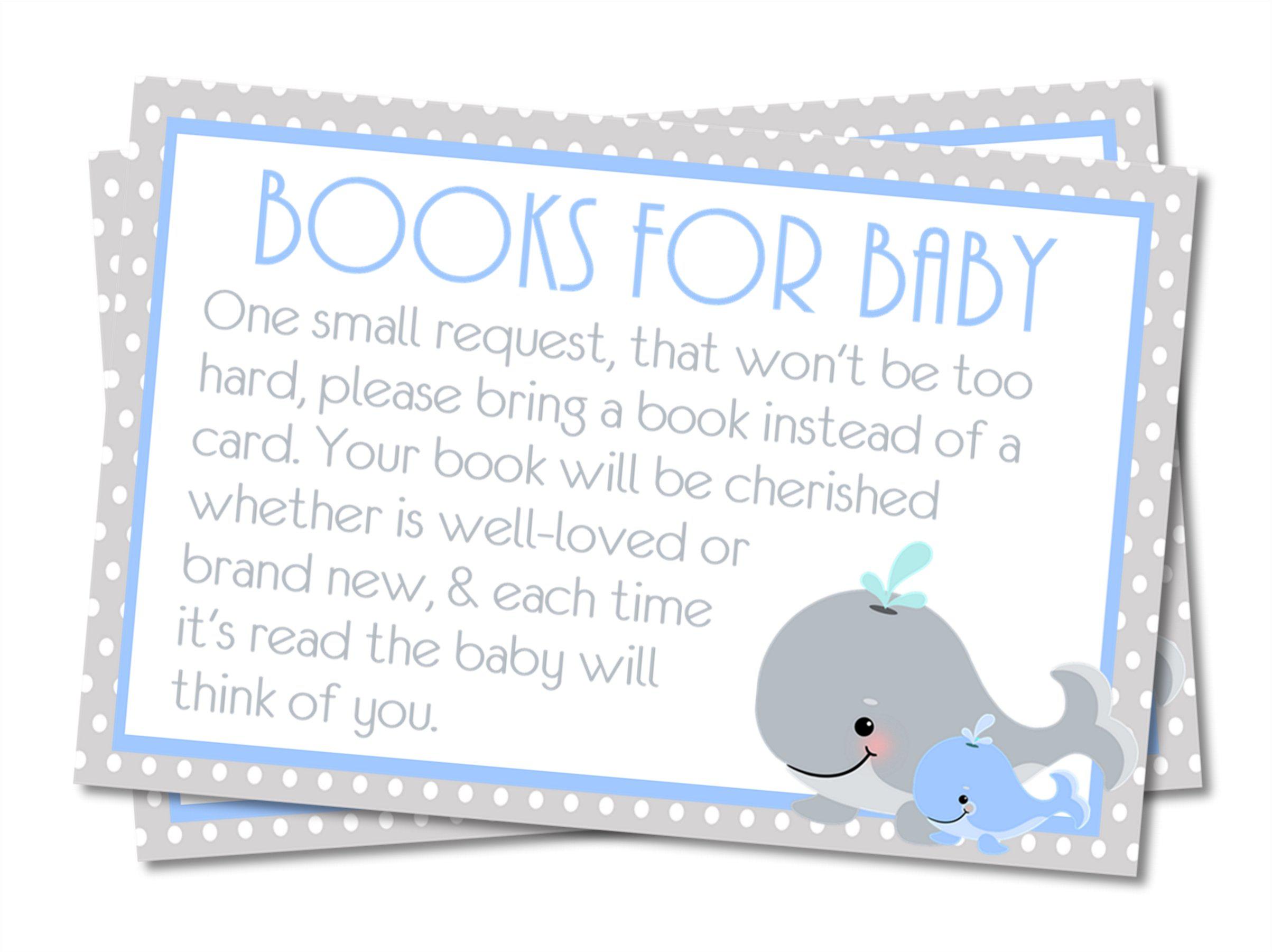 Boys Whale Book Request Cards