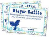 Boys Whale Diaper Raffle Tickets