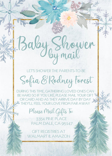 Boys Winter Baby Shower By Mail Invitations