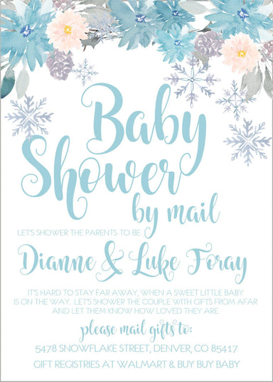 Boys Winter Baby Shower By Mail Invitations