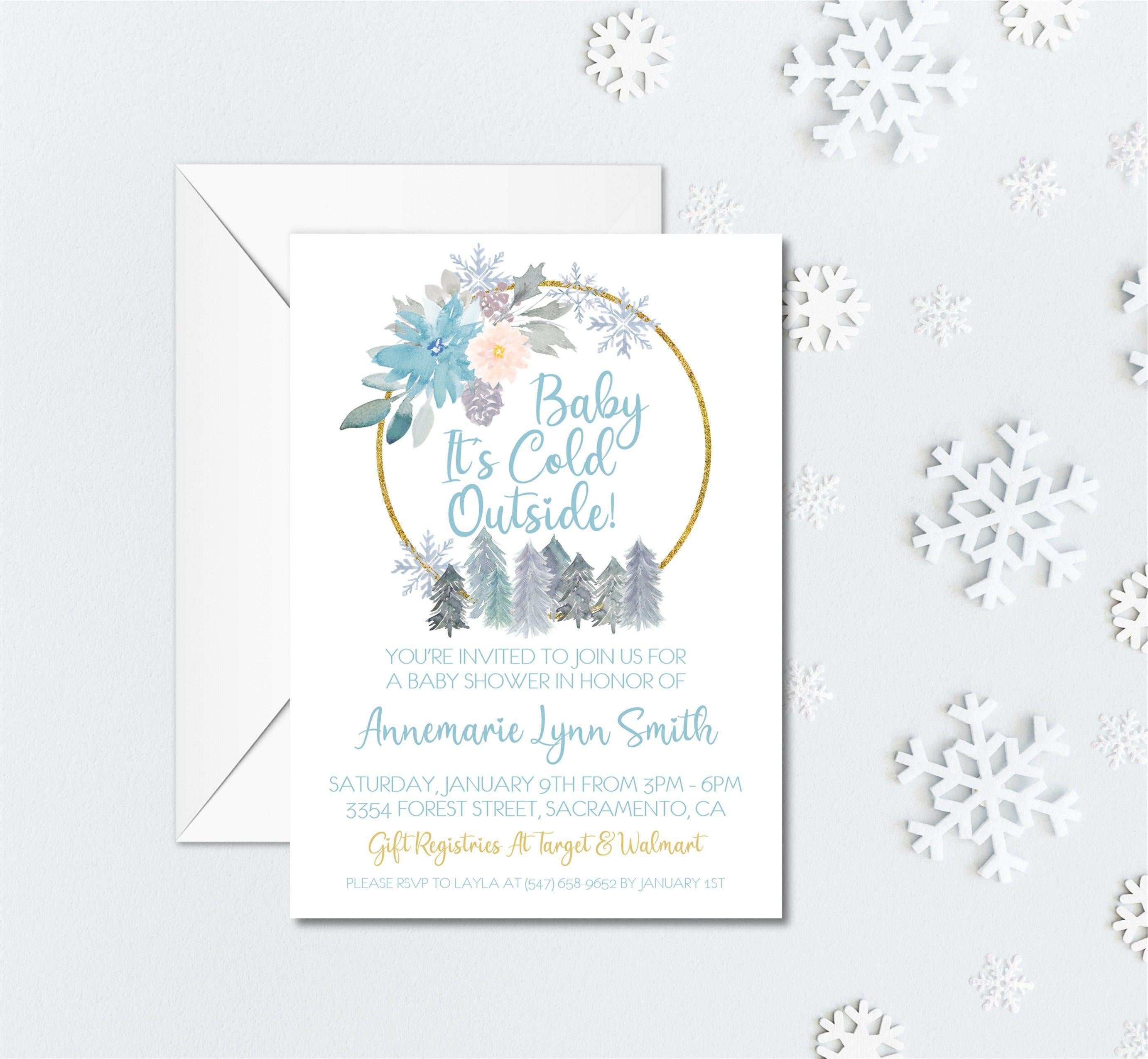 Boys Winter Baby Shower Invitations